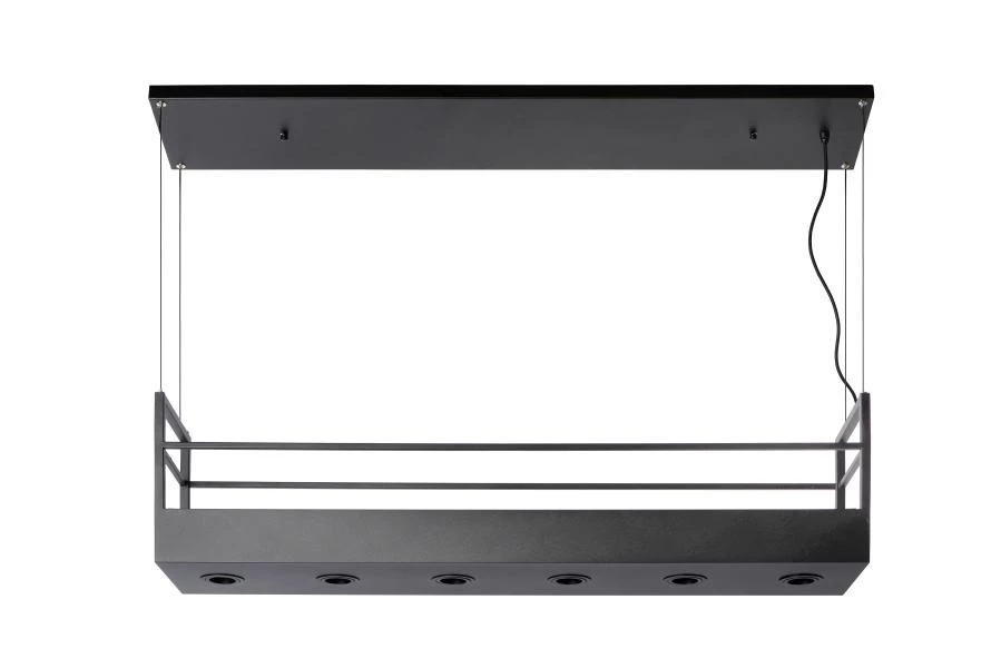 Lucide MIRAVELLE - Hanglamp - 6xGU10 - Zwart - uitgezet